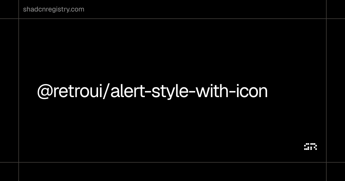 @retroui/alert-style-with-icon | shadcnregistry